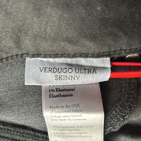 PAIGE Verdugo Ultra Skinny Black Silk Coated Skinny Jean EUC - Picture 4 of 10